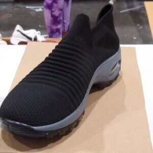 STQ Slip On Breathe Mesh Walking Shoes Women Fashion Sneakers Comfort Wedge